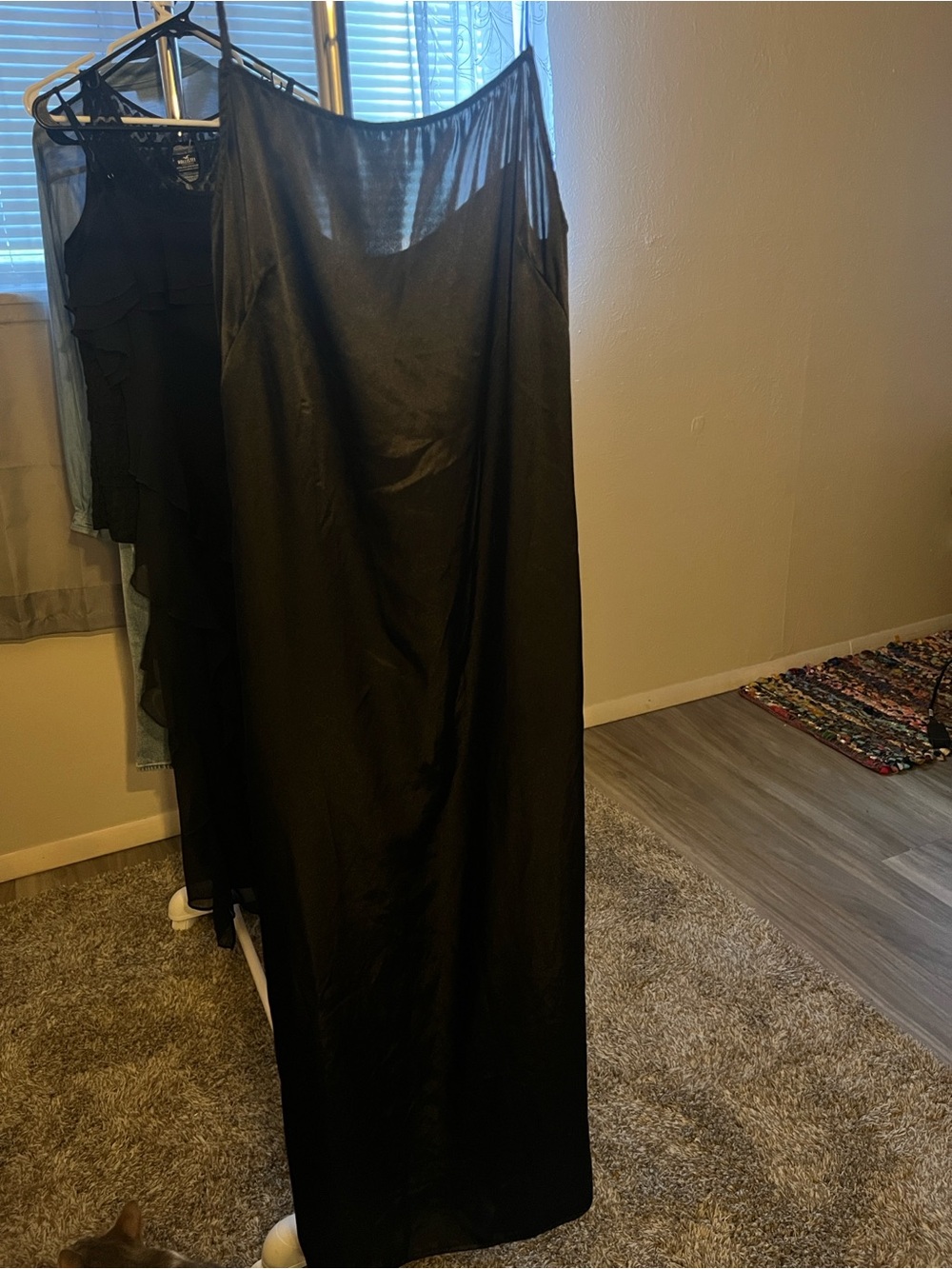 CORTEFIEL Sz 42(EU)/US 10 Sleek Black Maxi Slip Dress
